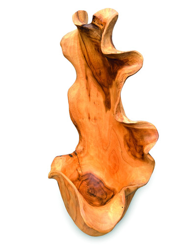 Teak root leaf bowl natural - root, bowl,