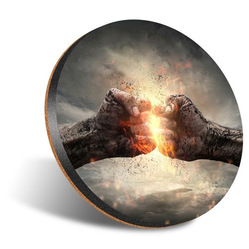 Round 12cm coaster - 1, fire
