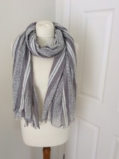 Grey Striped Scarf 72X34”