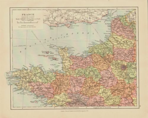 1920 map north west france - of,