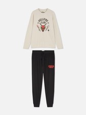 Stranger Things Hellfire Club Pyjamas set black cotton new with tag Primark 