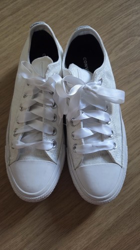 Ladies white wedding converse - white,