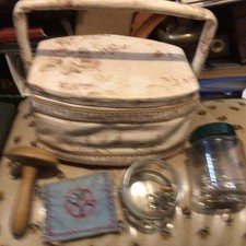 Small Vintage Sewing Box And Contents