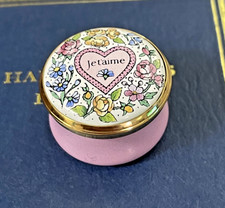 HALCYON DAYS MINIATURE Je t'aime ENAMEL BOX