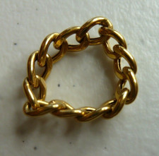 Vintage 18ct Gold Curb Link Chain Ring Approx 1.39g Not Scrap
