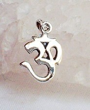 Sanscrit Om Tiny 925 Silver Pendant Aum Buddha Universal Mantra Meditation