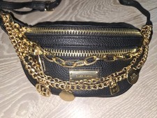 River Island Black Gold Chain Bum Bag, New. Waist Bag Belt