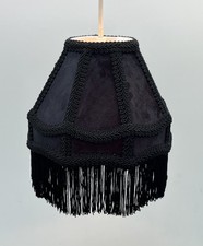 Stunning Blac Traditional Velvet Lamp Shade with Tassels 8inch 10inch 12inch
