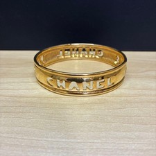 CHANEL Gold Logo Bangle