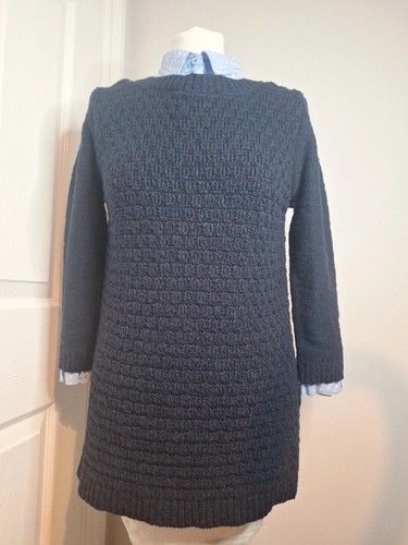 Navy blue textured mock - m&s,