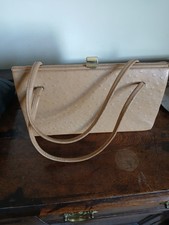 Vintage Brown Ostrich Leather Handbag