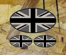 Union Jack Flag BlackGray Oval