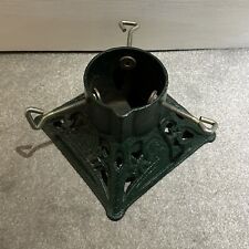 9" Vintage?  Green Cast Iron Metal Father Christmas Tree Stand Santa Father 5kg