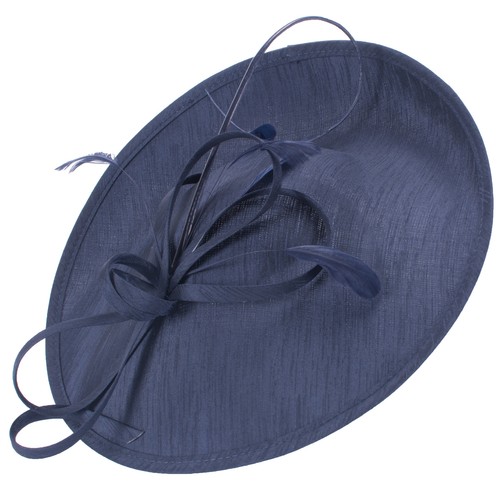 Womens navy blue derby - blue, sinamay