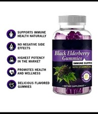 Boost Immune System Black Elderberry Gummies With Vitamin C & Zinc 60pc