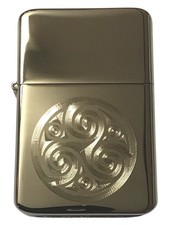 TRISK LIGHTER Polished Chrome *FREE ENGRAVING* Ireland irish symbol Triskelion