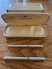 Sheaffer Prelude Chrome Fountain Pen Set – Chrome with Gold Trim