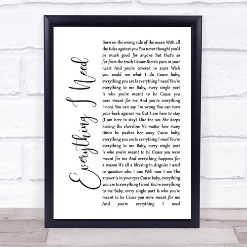 Everything need white script - need,