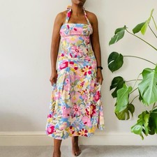 Zara Pink Floral Halter Midi