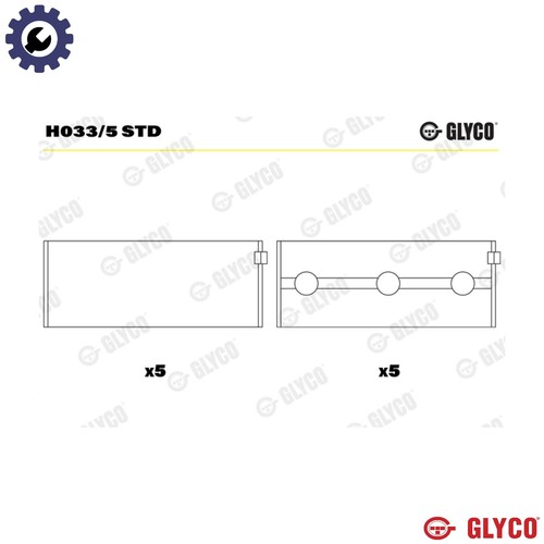 Crankshaft bearing h033 std - crankshaft,
