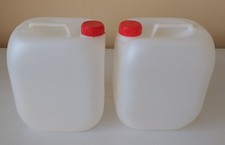 2 x 5 Litre Used Empty Plastic Jerry Can Liquid Containers with Screw Top Lids