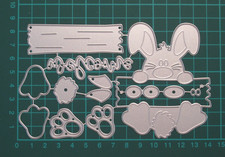 3d Rabbit Holding A Sign Metal