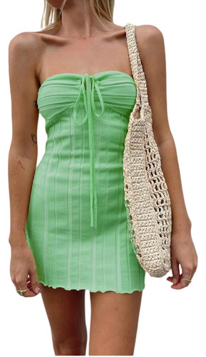 Stripless mini dress solid - mini,