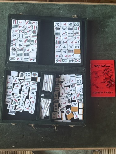Vintage mahjong game set red - game,