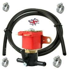 Petrol diesel fuel solenoid shut off lock off valve 12V + 2 METRES FUEL HOSE+4CL