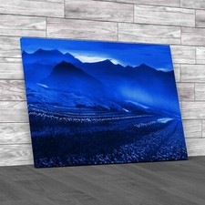 Breathtaking Spring Flower Mountains A Blue Canvas Print Large Picture Wall Art