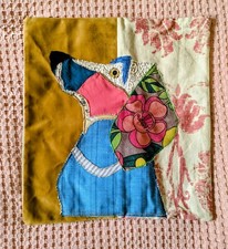 Dachshund Cushion Cover - Handmade From Recycled Fabrics - One Of A Kind