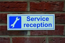 SERVICE RECEPTION MOT sign or sticker vehicle repair MOT garage car 300mmx100mm
