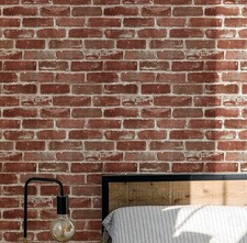 3D Red Brick Peel Stick