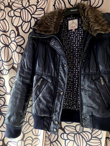 Bershka blue navy biker jacket - bershka,