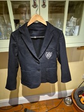 VINTAGE Sleaford GIRLS C.S.   SCHOOL BLAZER BLACK PURE WOOL 1965 GOOD ORDER