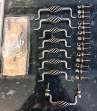 9 x Cage Style Pull Handles Antiqued Pewter Colour Kitchen Cabinet Drawer