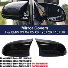 Gloss Black Wing Mirror Cover For BMW X3 F25 X4 F26 X5 F15 X6 F16 2014-2018 UK