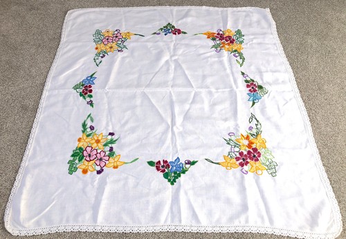 Embroidered vintage tablecloth - vintage,