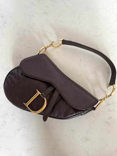Dior chocolate brown saddle - dior,