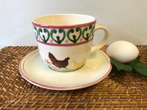Vintage farmyard spongeware - vintage,