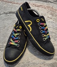 Vintage Evisu Canvas Black Trainers UK 9