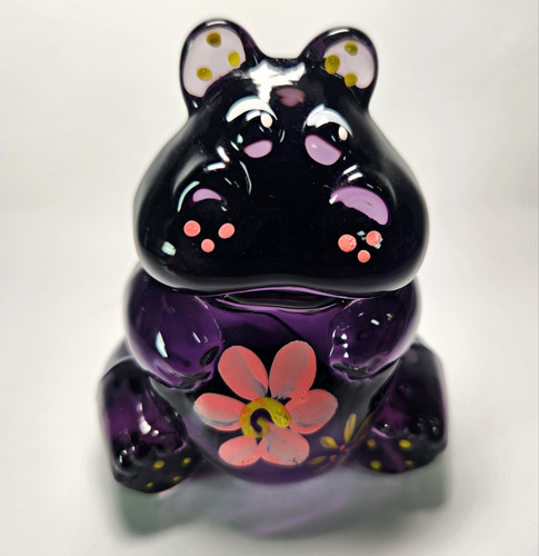 Fenton purple glass hippo - glass,