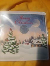 2023 Father Christmas Plain BU 50p Coin - Christmas Card - Jersey