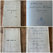 2x WW1 Era ARMY BOOK 136 - Storekeeper Lancaster & Devonshire Regiment