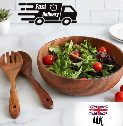 Wooden salad bowl - bowl, spoon