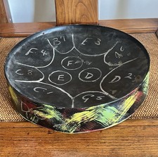 Vintage Barbados Calypso Steel Street Drum Hand Made Hand Painted Folk Art