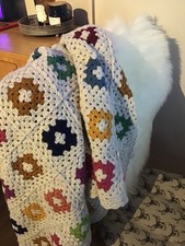 Handmade Crochet Granny Squares Blanket - Afghan Throw - New