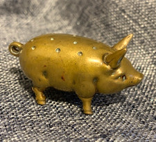 Antique Brass Perforated Pig
