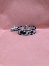 Christian Miss Dior Woven Cotton J'Adore Adjustable Bracelet Beige& Black Used