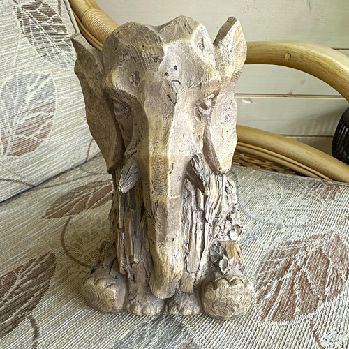 Elephant head resin sculpture - elephant,